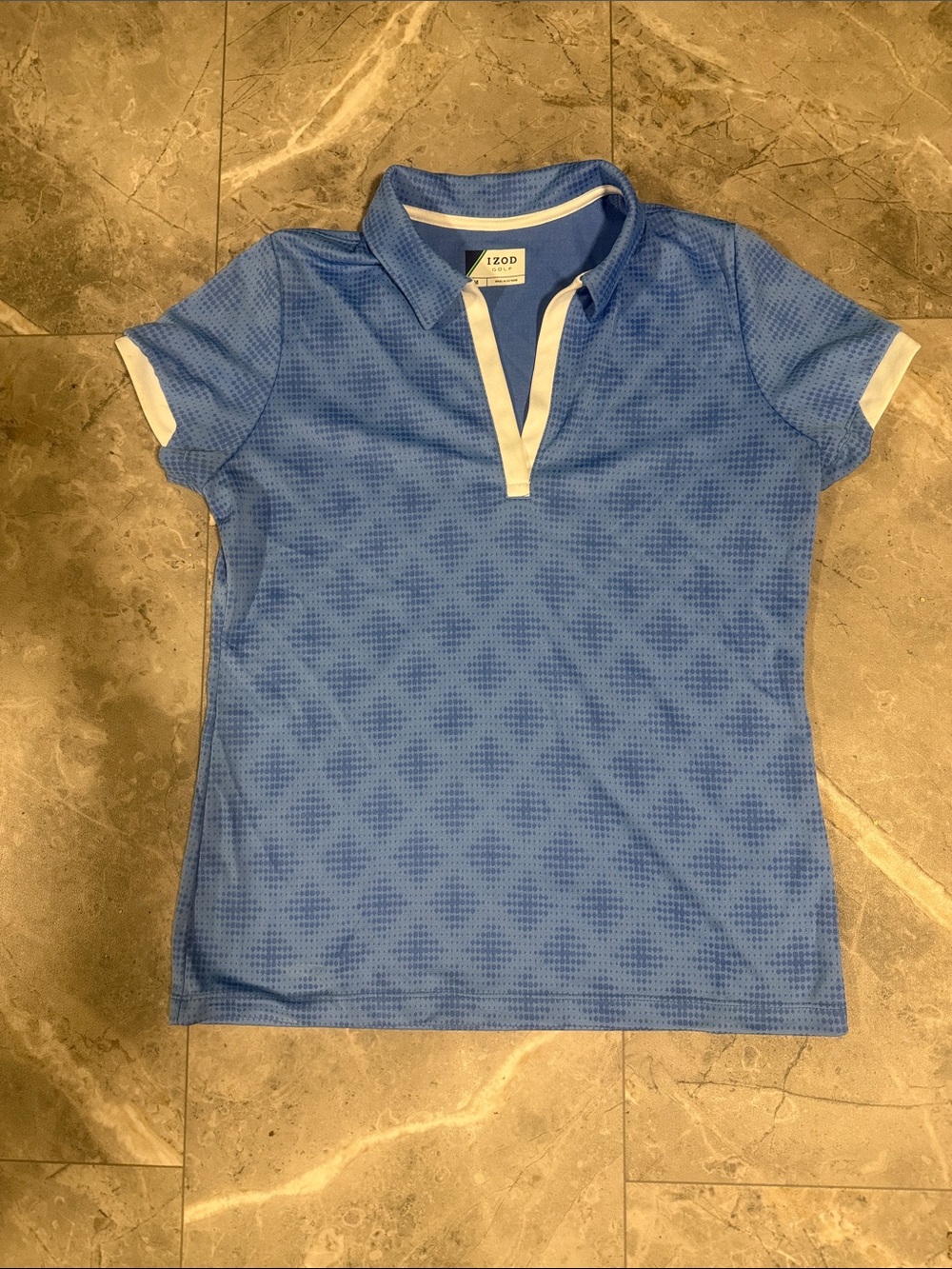 Izod Light Blue Girls' Polo with White Trim